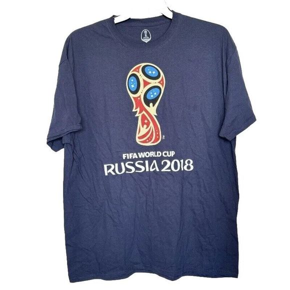 Russia 20018 T-Shirt Mens Womens Sz XL Fifa World Cup Unisex Graphic Print Logo - Picture 1 of 11